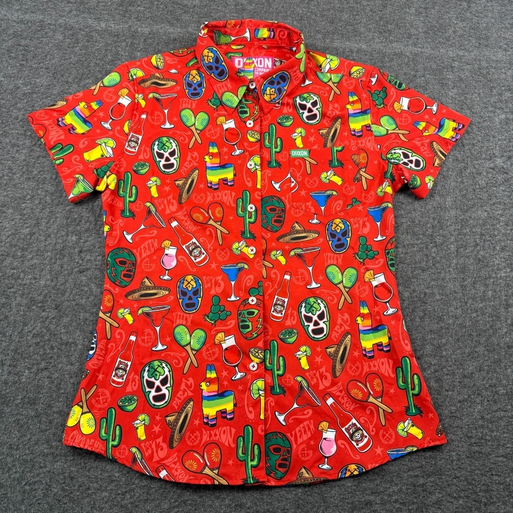 Dixxon Company The Guero Party Shirt Womens Medium Red Fiesta Cinco de Mayo